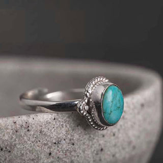 Buddha Gift 925 Sterling Silver Turquoise Wisdom Love Ring