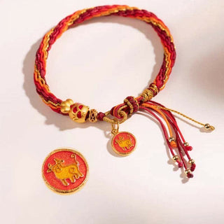 Buddha Gift Chinese Zodiac Handmade Koi Fish String Protection Reincarnation Knot Braid Bracelet