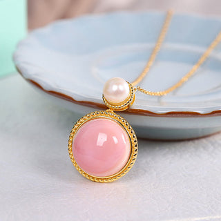 Buddha Gift 925 Sterling Silver Queen Conch Shell Pearl Luck Blessing Earrings Necklace Pendant Jewelry Set