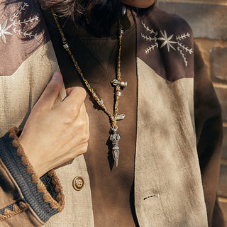 Buddha Gift Tibetan Handmade 925 Sterling Silver Dorje Vajra Om Mani Padme Hum Feather Strength Necklace Pendant