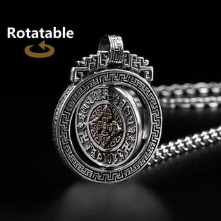 Buddha Gift Tibetan Om Mani Padme Hum Double Dorje Vajra Rotatable Purity Peace Necklace Pendant