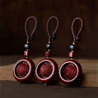 Buddha Gift Tibetan Small Leaf Red Sandalwood Ebony Luck Protection Rotation Decoration