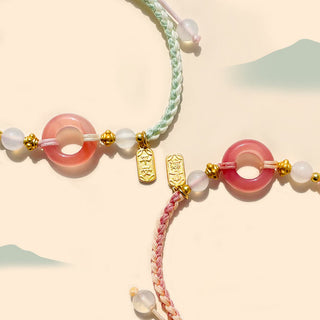 Buddha Gift Peace And Joy Agate Peace Buckle Auspicious Handmade Braided Bracelet