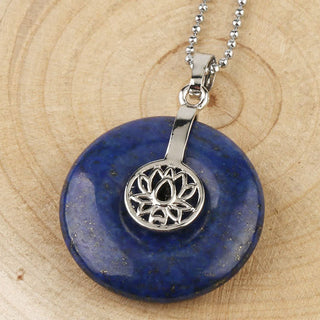Buddha Gift Various Crystal Amethyst Pink Crystal Lotus Healing Necklace Pendant
