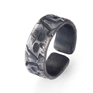 Buddha Gift 999 Sterling Silver Skeleton Pattern Handmade Blessing Ring