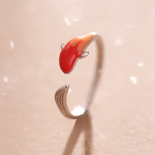 Buddha Gift Koi Fish Copper Balance Luck Adjustable Ring