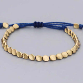 Buddha Gift 3 PCS Tibetan Copper Beads Healing Protection Luck Bracelet Set