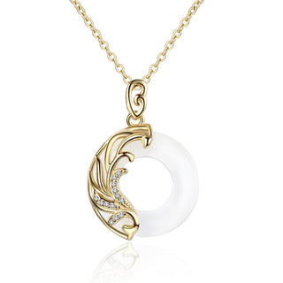 Buddha Gift Obsidian Chalcedony Meditation Round Pendant Necklace