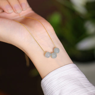 Buddha Gift 925 Sterling Silver Natural Hetian Jade Cyan Jade Luck Laughing Buddha Butterfly Necklace Pendant