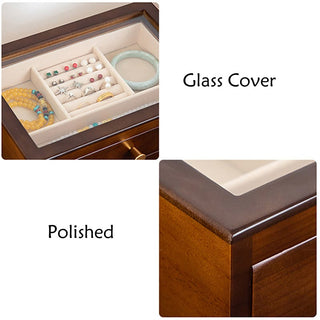 Buddha Gift Retro Solid Wood Jewelry Box Jewelry Storage Box With Drawer