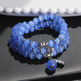 Buddha Gift Cat Eye PiXiu Support Triple Wrap Bracelet