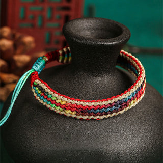 Buddha Gift Tibet Handmade Rainbow Multicolored Protection Braided String Bracelet