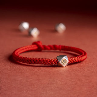 Buddha Gift 925 Sterling Silver Handmade Chinese Zodiac Natal Buddha Luck Protection Braided String Bracelet