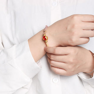 Buddha Gift Handmade Mountain and Sea Engraved Luck Two-Color String Couple Bracelet