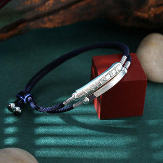 Buddha Gift 999 Sterling Silver Handmade Om Mani Padme Hum Peace Braided Bracelet