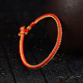 Buddha Gift Two-Color Rope Handcrafted Eight Thread Peace Knot Bracelet