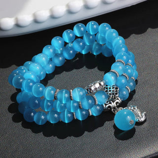 Buddha Gift Cat Eye PiXiu Support Triple Wrap Bracelet