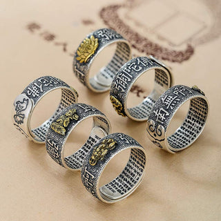 Buddha Gift Chinese Zodiac Natal Buddha Wealth Luck Adjustable Ring