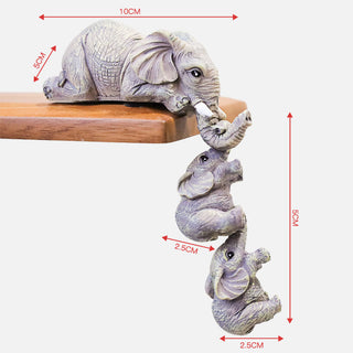 Buddha Gift 3pcs Feng Shui Elephant Sitter Figurines Wealth Figurine Home Decoration