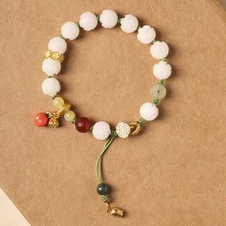 Buddha Gift Natural Bodhi Seed Lotus Pumpkin Bead Peace Harmony Bracelet