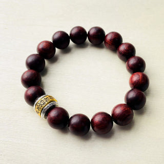 Buddha Gift Small Leaf Red Sandalwood Amulet Protection Bracelet