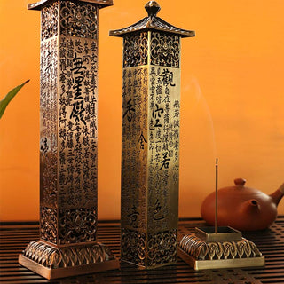 Buddha Gift Heart Sutra Alloy Incense Holder Healing Home Decoration Incense Burner