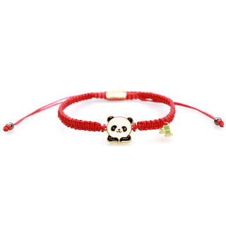 Buddha Gift Tibetan Handmade Panda Bamboo Lucky Red String Bracelet
