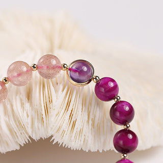Buddha Gift Natural Strawberry Quartz Pixiu Love Bracelet