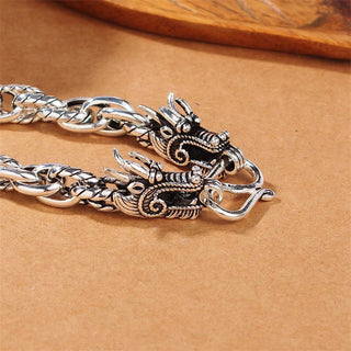 Buddha Gift 925 Sterling Silver Dragon Luck Protection Bracelet