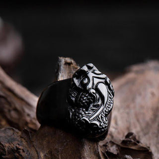 Buddha Gift FengShui PiXiu Black Obsidian Strength Ring