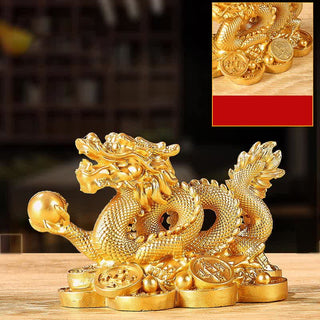 Buddha Gift Feng Shui Dragon Copper Coin Wealth Success Luck Decoration