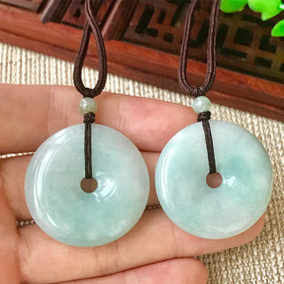 Buddha Gift Round Jade String Luck Necklace Pendant