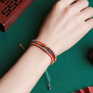 Buddha Gift Tibet Handmade Rainbow Multicolored Protection Braided String Bracelet