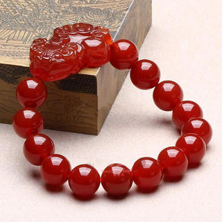 Buddha Gift Red Agate Lucky Pixiu Wealth Luck Bracelet