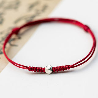 Buddha Gift 925 Sterling Silver Luck Bead Protection Red String Braided Bracelet
