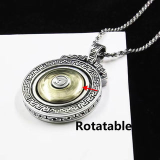 Buddha Gift Tibetan Om Mani Padme Hum Double Dorje Vajra Rotatable Purity Peace Necklace Pendant