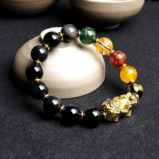 Buddha Gift Color-Changing Pixiu Obsidian Wealth Bracelet