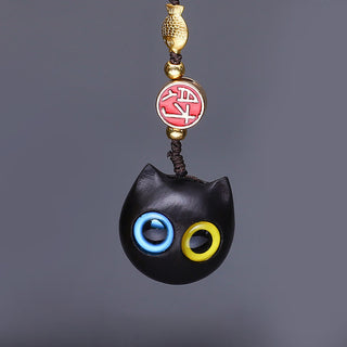 Buddha Gift Green Sandalwood Mini Cute Animal Rabbit Cat Deer Whale Prosperity Phone Hanging Decorations