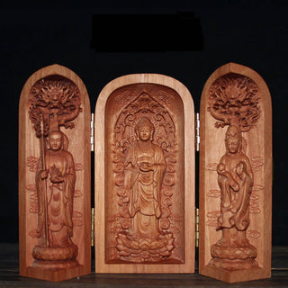 Buddha Gift Avalokitesvara Kwan Yin Buddha Cherry Wood Compassion Home Decoration Altar