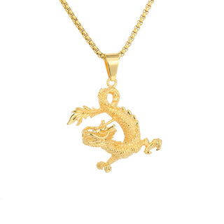 Buddha Gift Dancing Dragon Pattern Luck Necklace Pendant