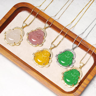 Buddha Gift Good Luck Laughing Buddha Necklace（测试）