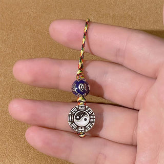 Buddha Gift Yin Yang Symbol Om Mani Padme Hum Bagua Copper Harmony Key Chain