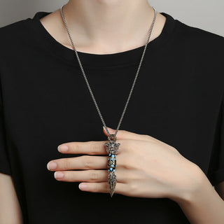 Buddha Gift Tibet Om Mani Padme Hum Dzi Bead Dorje Vajra Pattern Wealth Rotatable Necklace Pendant