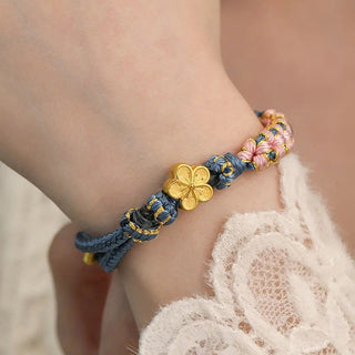 Buddha Gift Peach Blossom Design Wealth String Bracelet