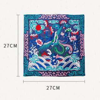 Buddha Gift Phoenix Dragon Kirin Embroidery Cup Mat Pad Tea Cup Coaster Kung Fu Tea Mat