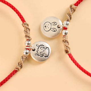 Buddha Gift Handmade 999 Sterling Silver Year of the Dragon Cute Chinese Zodiac Luck Braided Bracelet