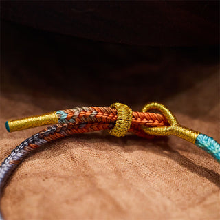 Buddha Gift Colorful Rope Eight Thread Peace Knot Luck Handmade Bracelet