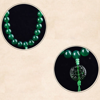 Buddha Gift Natural Green Agate Wrist Mala Manifestation Pocket Mala Car Decoration