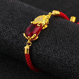 Buddha Gift Wealth Attractor Red Agate Pixiu Red String Bracelet