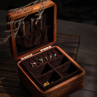 Buddha Gift Antique Flower Leaf Handmade Rosewood Jewelry Storage Box Wooden Gift Organizer Box